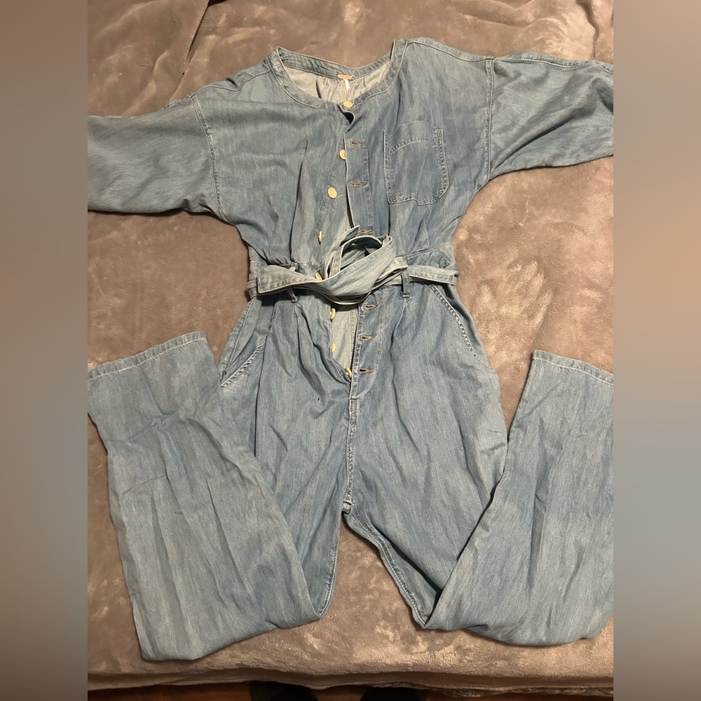 Women's Free People Blue Denim Jumpsuit XS